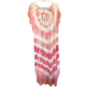 New Directions NWT Womens Tie Dye Scoop Neck Maxi Dress Size L